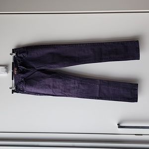 Vintage Moto Faded Purple Cotton Denim Skinny Jeans